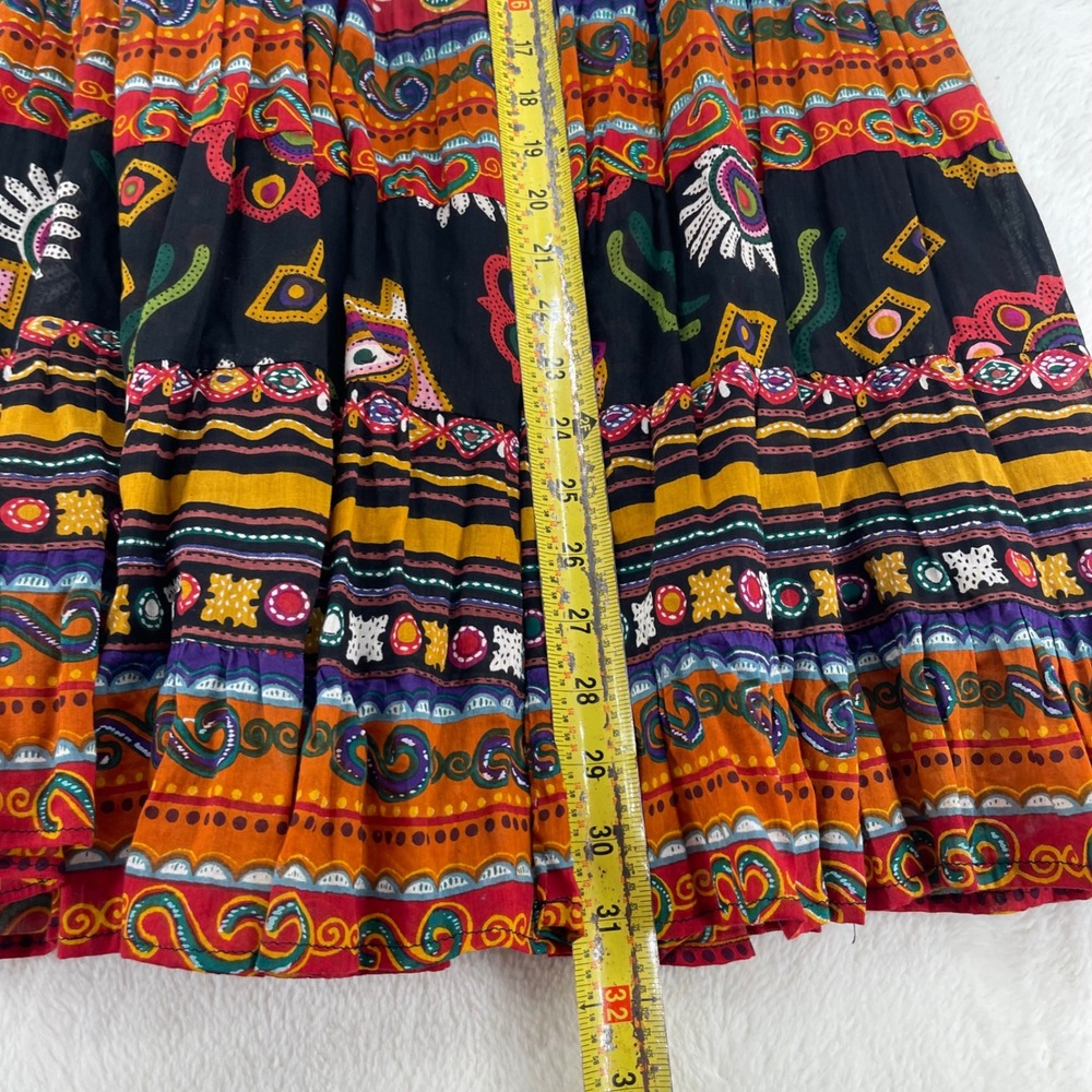 Westbound Petites Womens Cotton Tiered Paisley Boho Maxi Skirt Multi Color OS - Picture 6 of 7